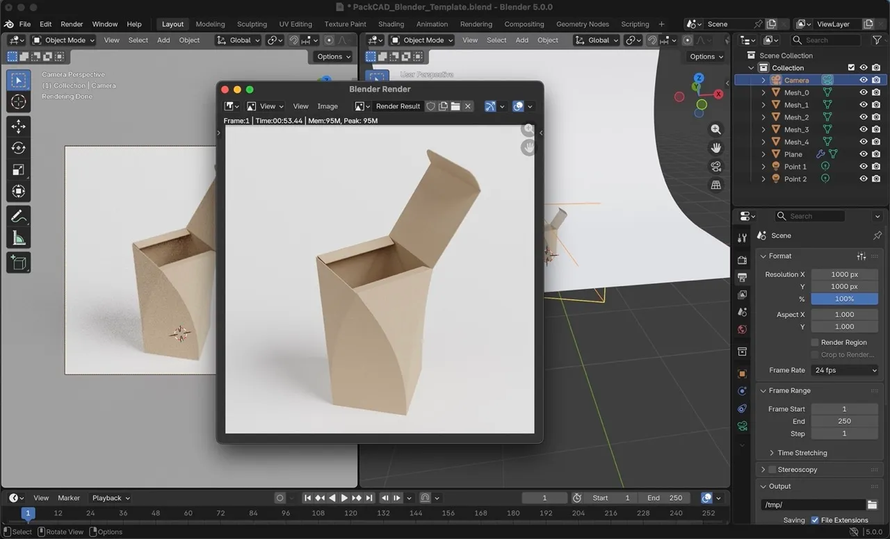Render 3D packaging in Blender