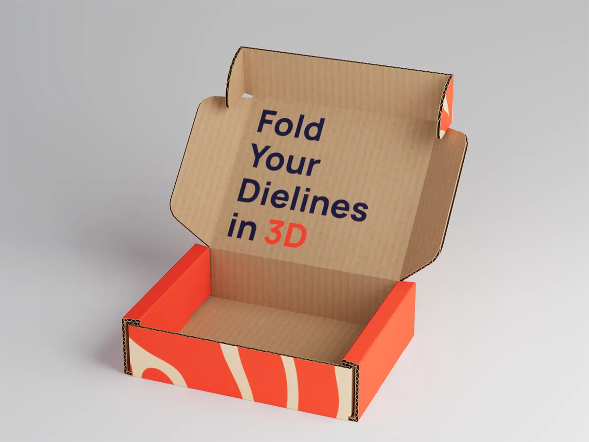 Photorealistic path-traced rendering of a 3D packaging mockup created with PackCAD Mockup's built-in render tool