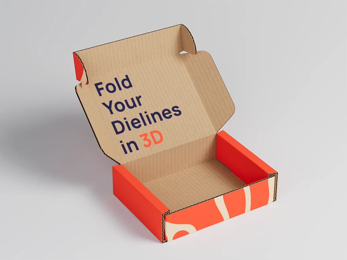 Photorealistic rendering of a folded packaging mockup made in PackCAD Mockup