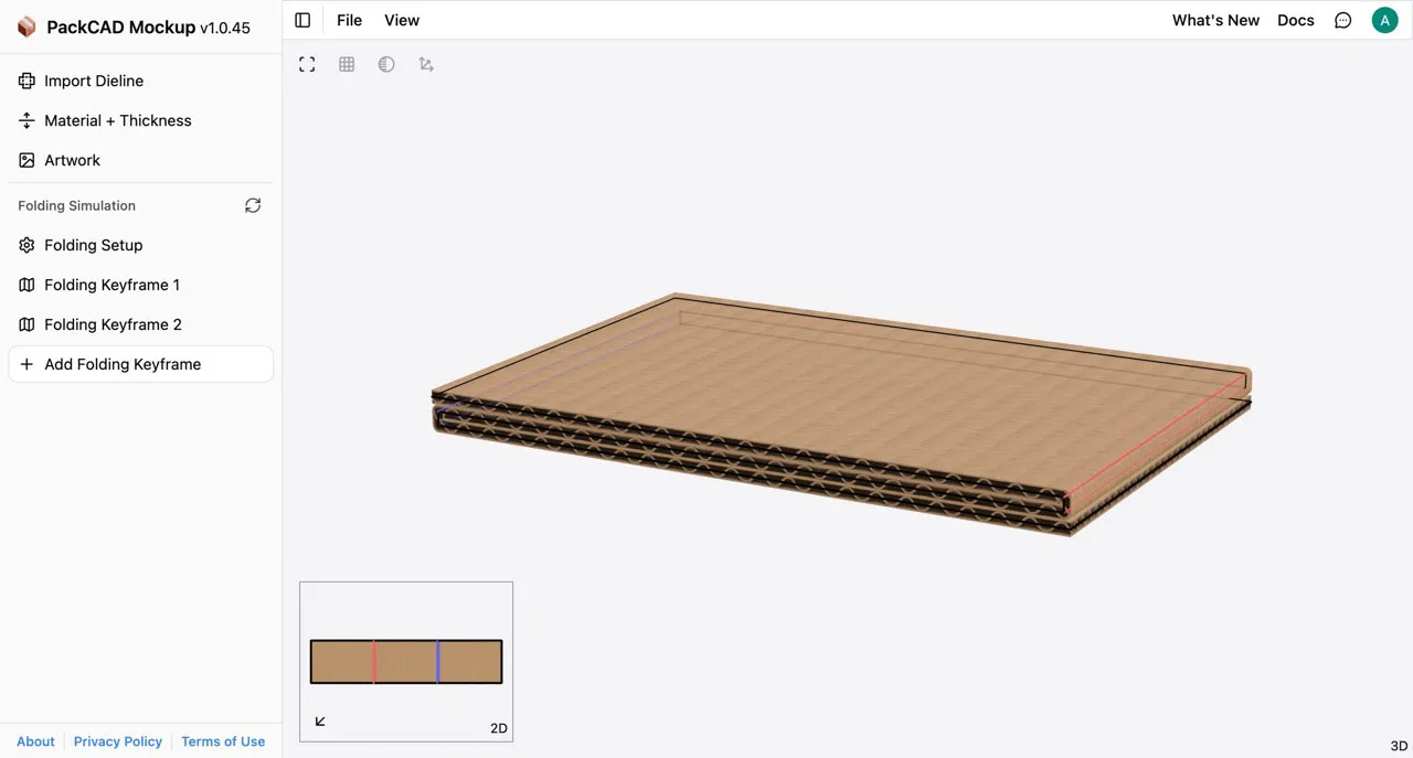 Split creases fully folded