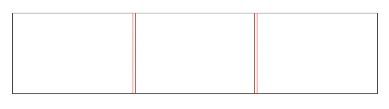 Split creases in dieline